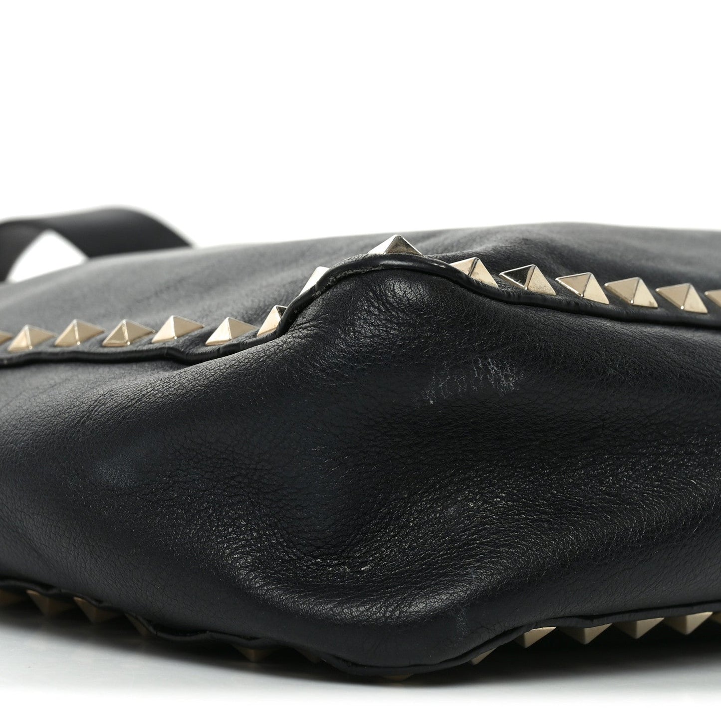 Vitello Calfskin Small Rockstud Flip-Lock Messenger Bag Black