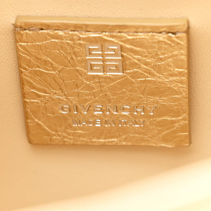 Metallic Tumbled Calfskin Nano Voyou Bag Golden Sand