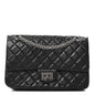 Aged Calfskin Quilted 2.55 Reissue 225 Flap Black