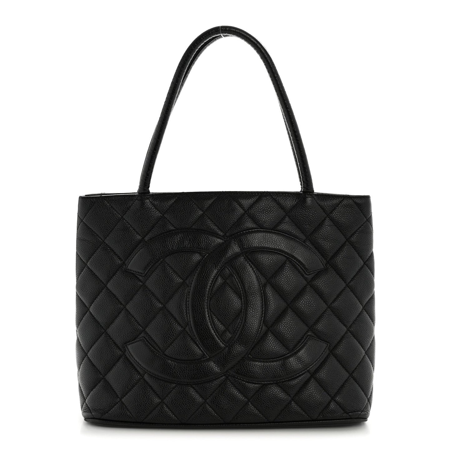 Caviar Quilted Medallion Tote Black