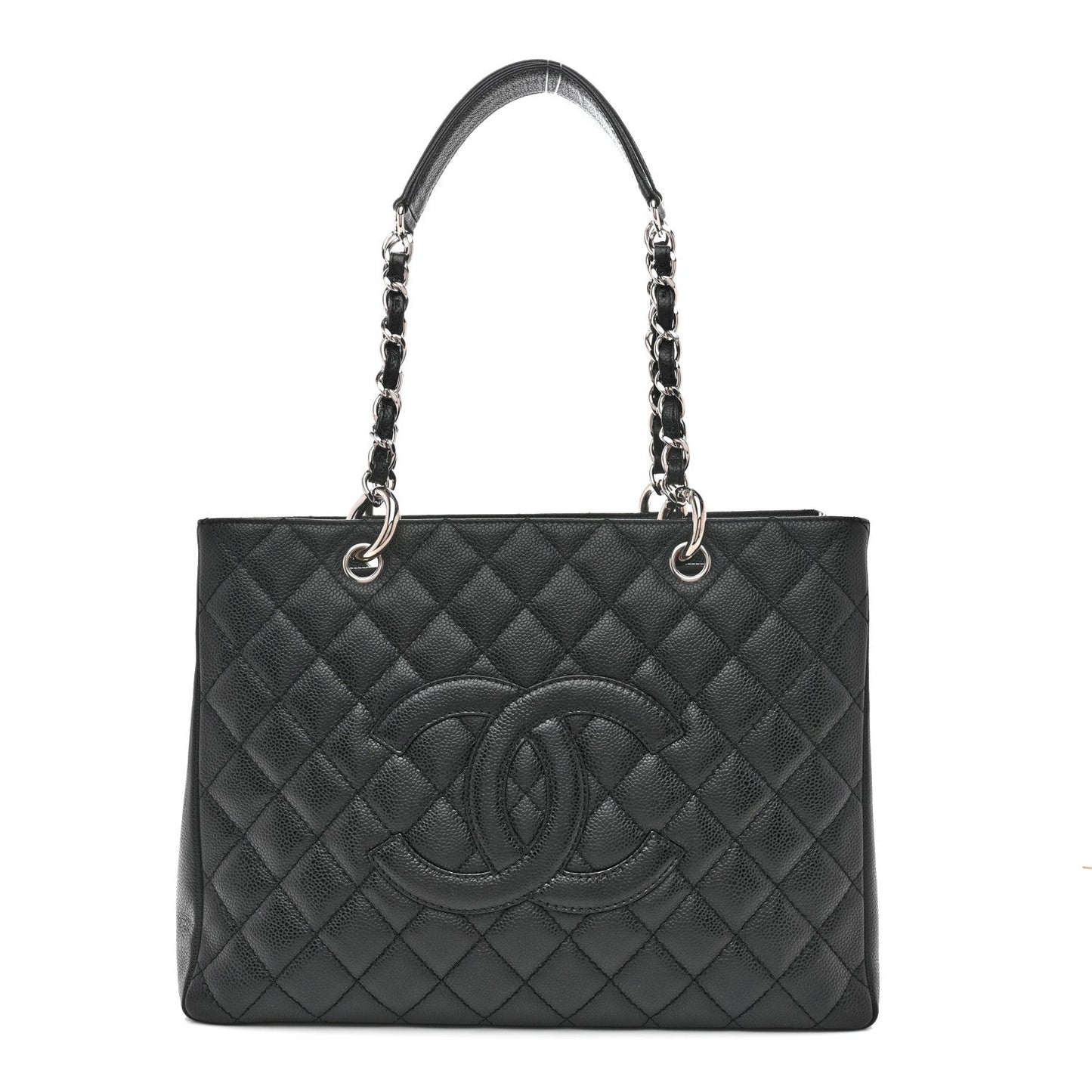 Caviar Quilted Grand Shopping Tote GST Black
