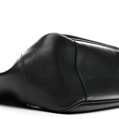 Soft Calfskin Small Mercato Tote Bag Black