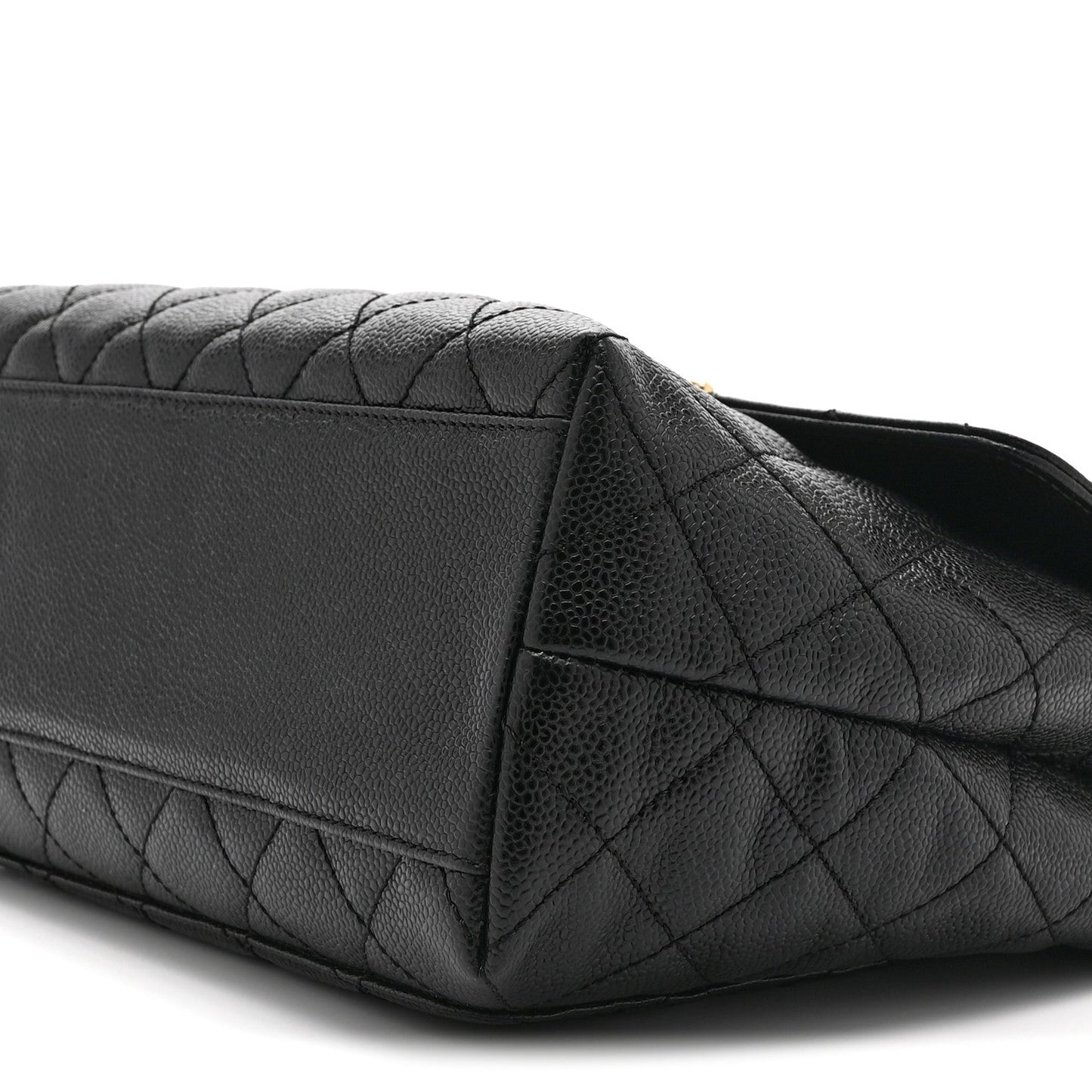 Caviar Quilted Jumbo Kelly Flap Black