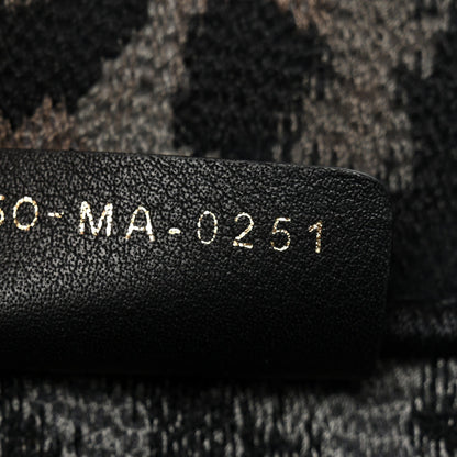 Canvas Mizza Embroidered Large Leopard Book Tote Grey