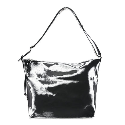 Supple Smooth Calfskin Jacquard Medium Cubi Crossbody Bag Black