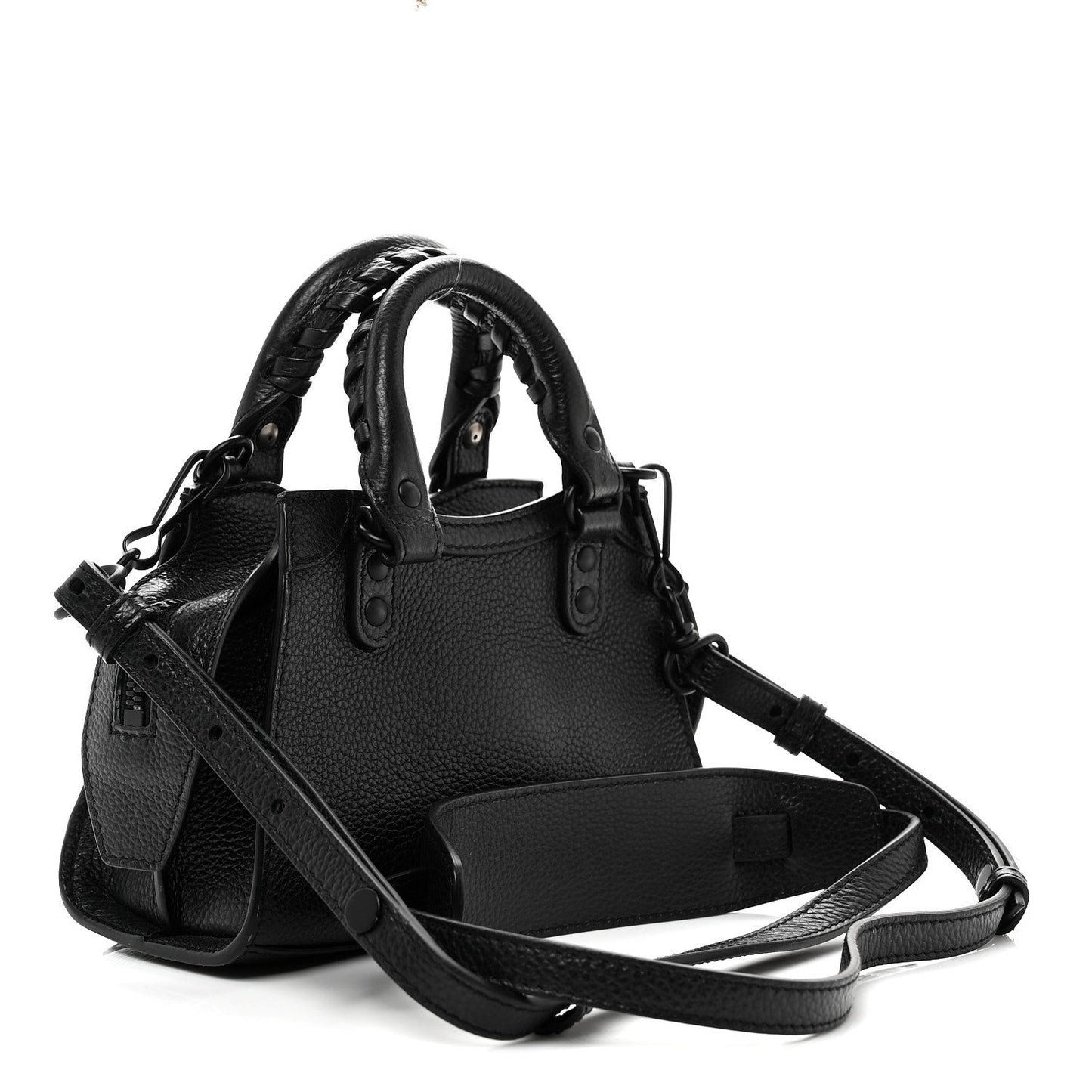 Grained Calfskin Neo Classic Black Hardware Nano City Crossbody Black