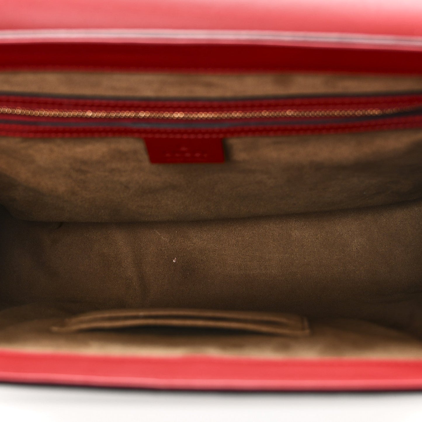 GG Supreme Monogram Calfskin Medium Padlock Top Handle Bag Beige Hibiscus Red New Rosette