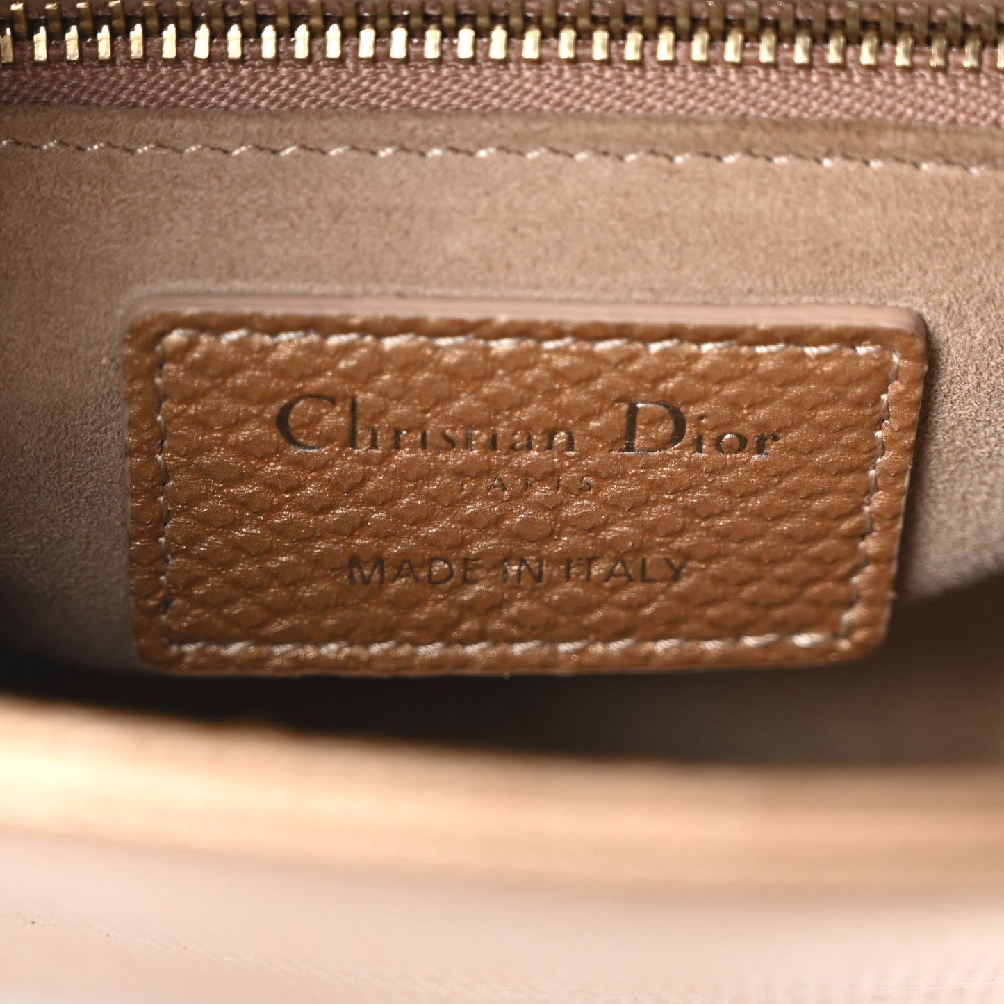 Metallic Lizard Mini Lady Dior Beige