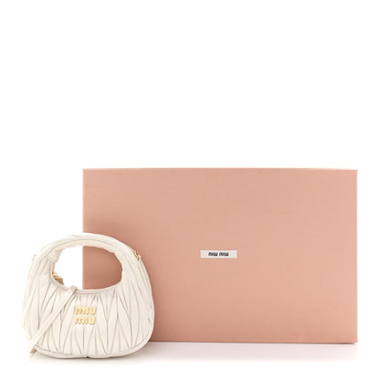 Nappa Matelasse Mini Wander Hobo White