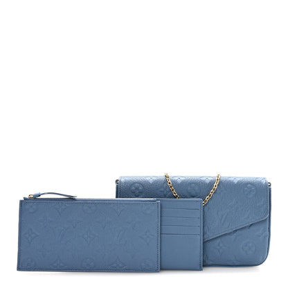 Empreinte Pochette Felicie Chain Wallet Blue Jean