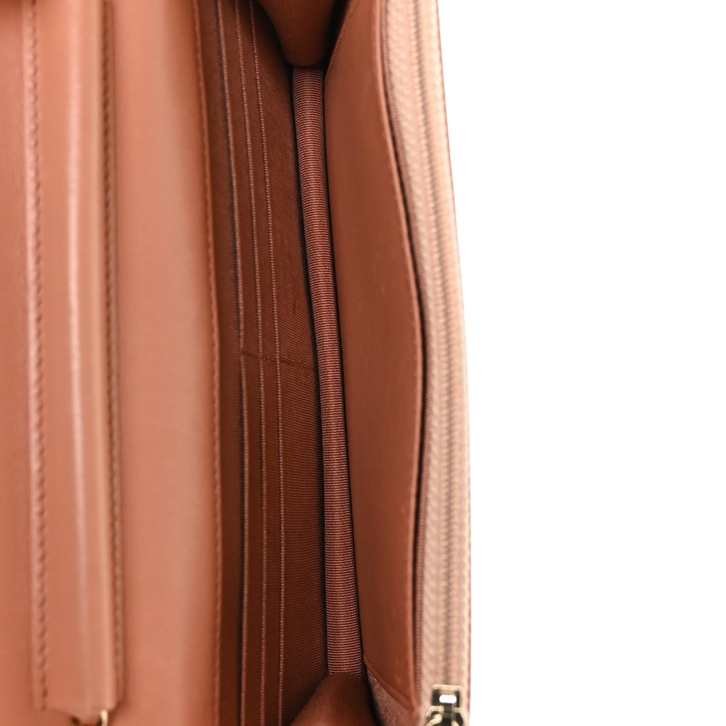 Lambskin Quilted Wallet on Chain WOC Salmon Pink