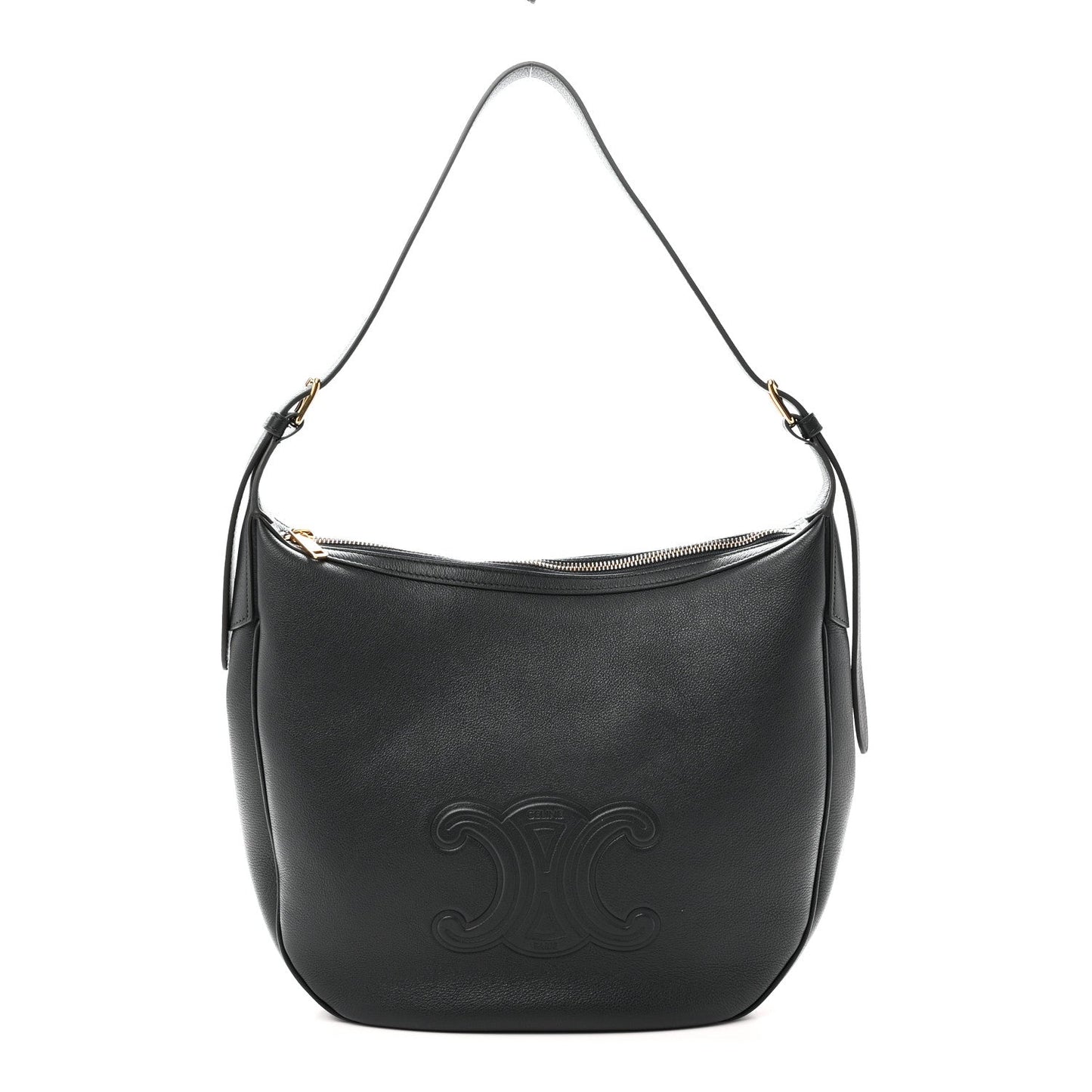 Calfskin Triomphe Heloise Shoulder Bag Slate Grey