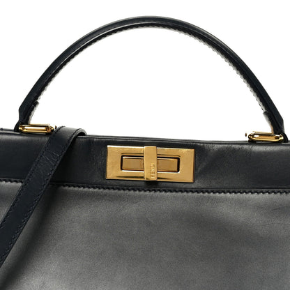 Vitello Morgan Shiny Nappa Medium Peekaboo Iconic Satchel Lavagna Lago