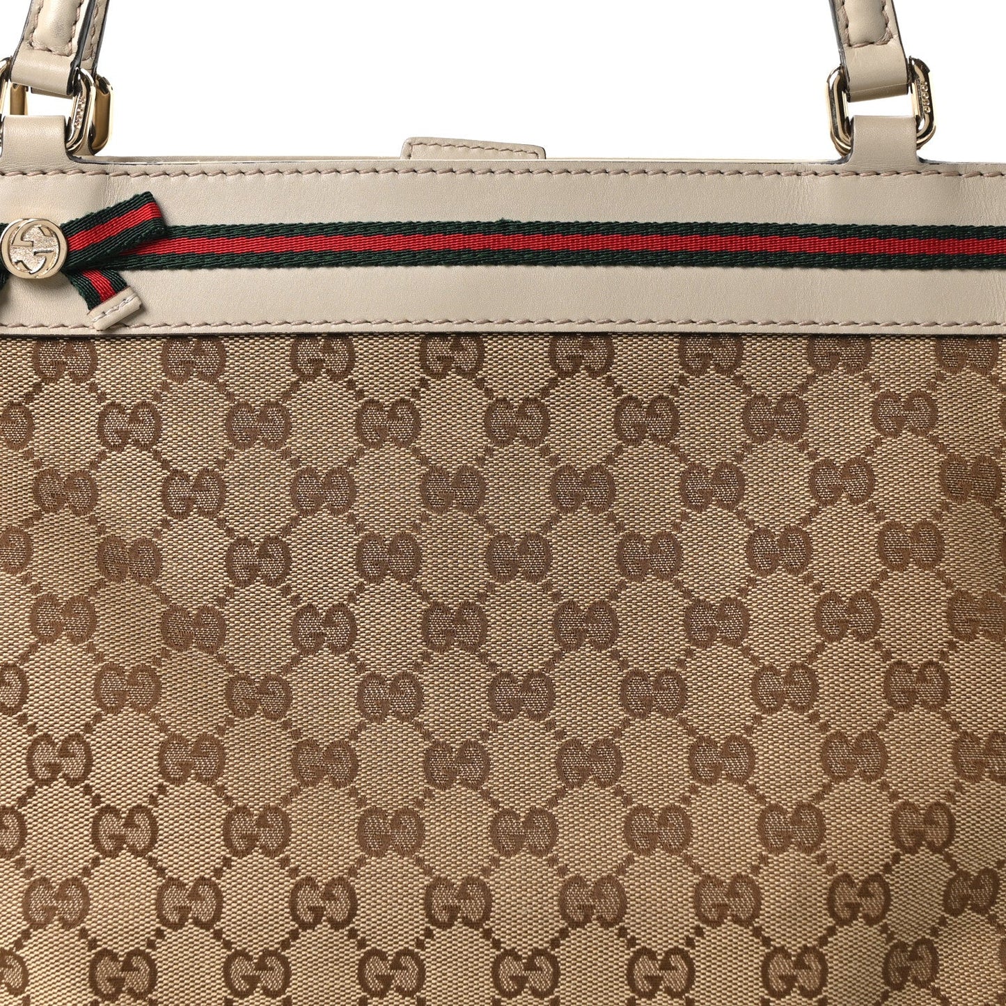 Monogram Web Medium Mayfair Tote Off White