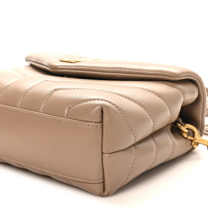 Calfskin Y Quilted Monogram Toy Loulou Crossbody Bag Dusty Grey