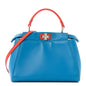 Nappa Colorblock Mini Peekaboo Iconic Satchel Blue Royal Papavero Cuoio