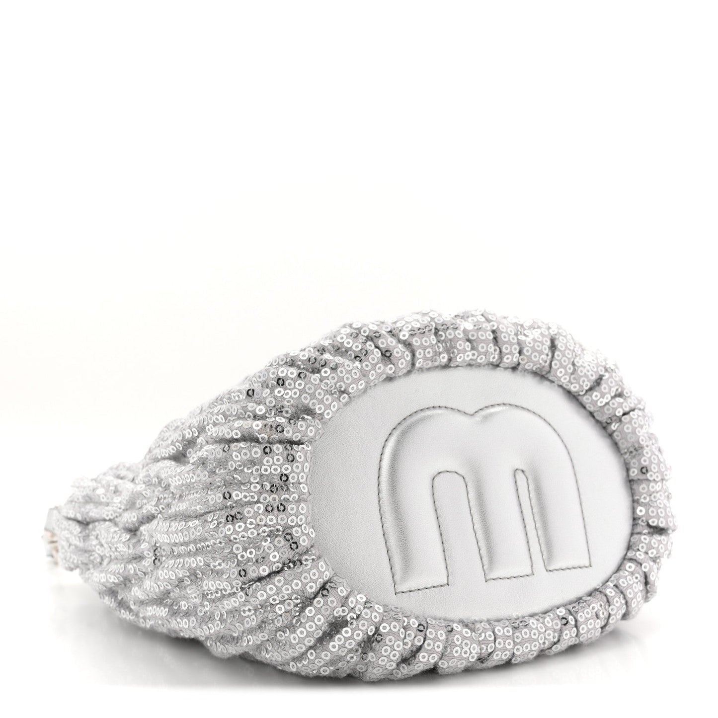Paillettes Mate Bucket Bag Argento