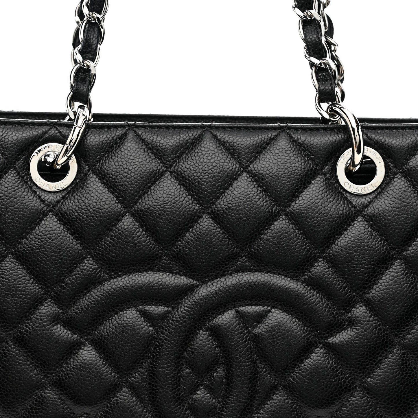 Caviar Quilted Grand Shopping Tote GST Black
