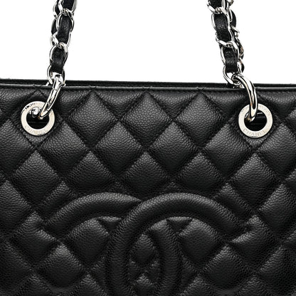 Caviar Quilted Grand Shopping Tote GST Black