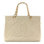 Caviar Quilted Timeless CC Shopping Tote White