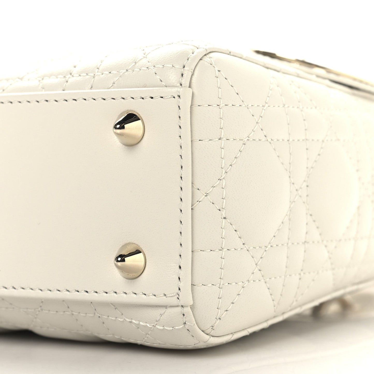 Lambskin Cannage Small My ABCDior Lady Dior White