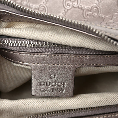 Metallic Guccissima Medium GG Twins Hobo Mauve