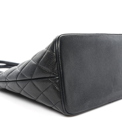 Caviar Quilted Medallion Tote Black