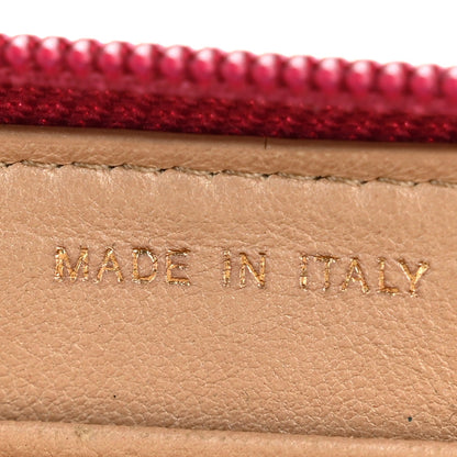 Lambskin Camellia Embossed Large Gusset Zip Around Wallet Fuchsia