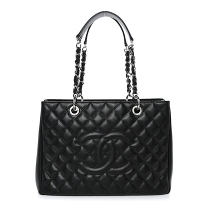 Caviar Quilted Grand Shopping Tote GST Black