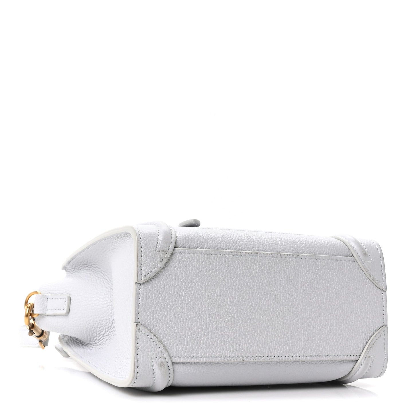 Drummed Calfskin Nano Luggage Pearl Blue