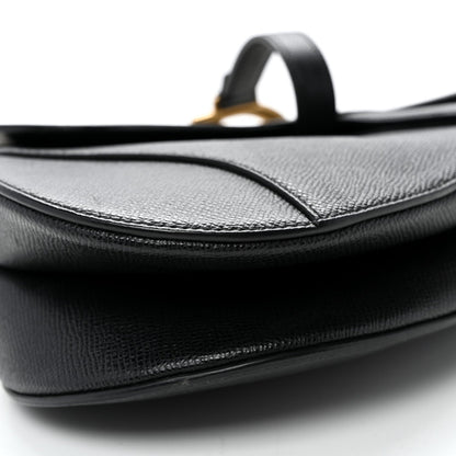 Grained Calfskin Saddle Bag Black