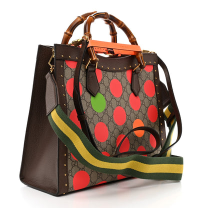 GG Supreme Monogram Equestrian Medium Diana Tote Bag Beige Multicolor New Acero