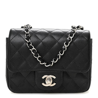 Caviar Quilted Mini Square Flap Black