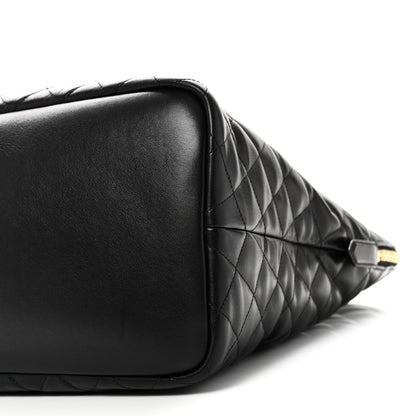 Calfskin Quilted ES Giant Travel Bag Black