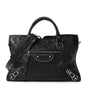 Chevre Silver Metallic Edge Hardware City Black