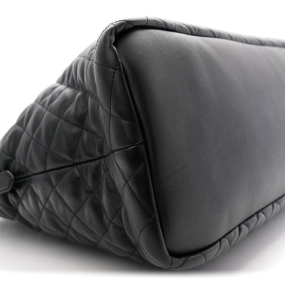 Calfskin Quilted ES Giant Travel Bag Black