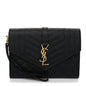 Grain De Poudre Textured Mixed Matelasse Triquilt Monogram Clutch Black