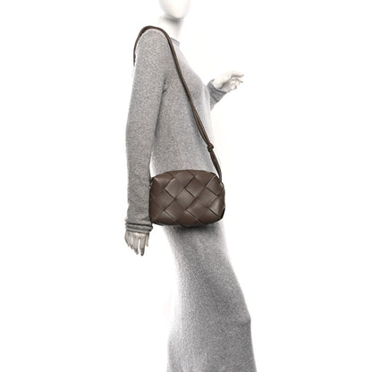 Lambskin Maxi Intrecciato Small Cassette Camera Bag Taupe Grey