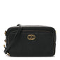 Grained Calfskin Caro Double Pouch Black