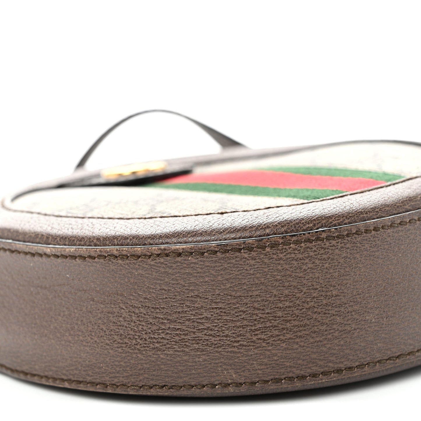 GG Supreme Monogram Web Mini Ophidia Round Shoulder Bag Brown