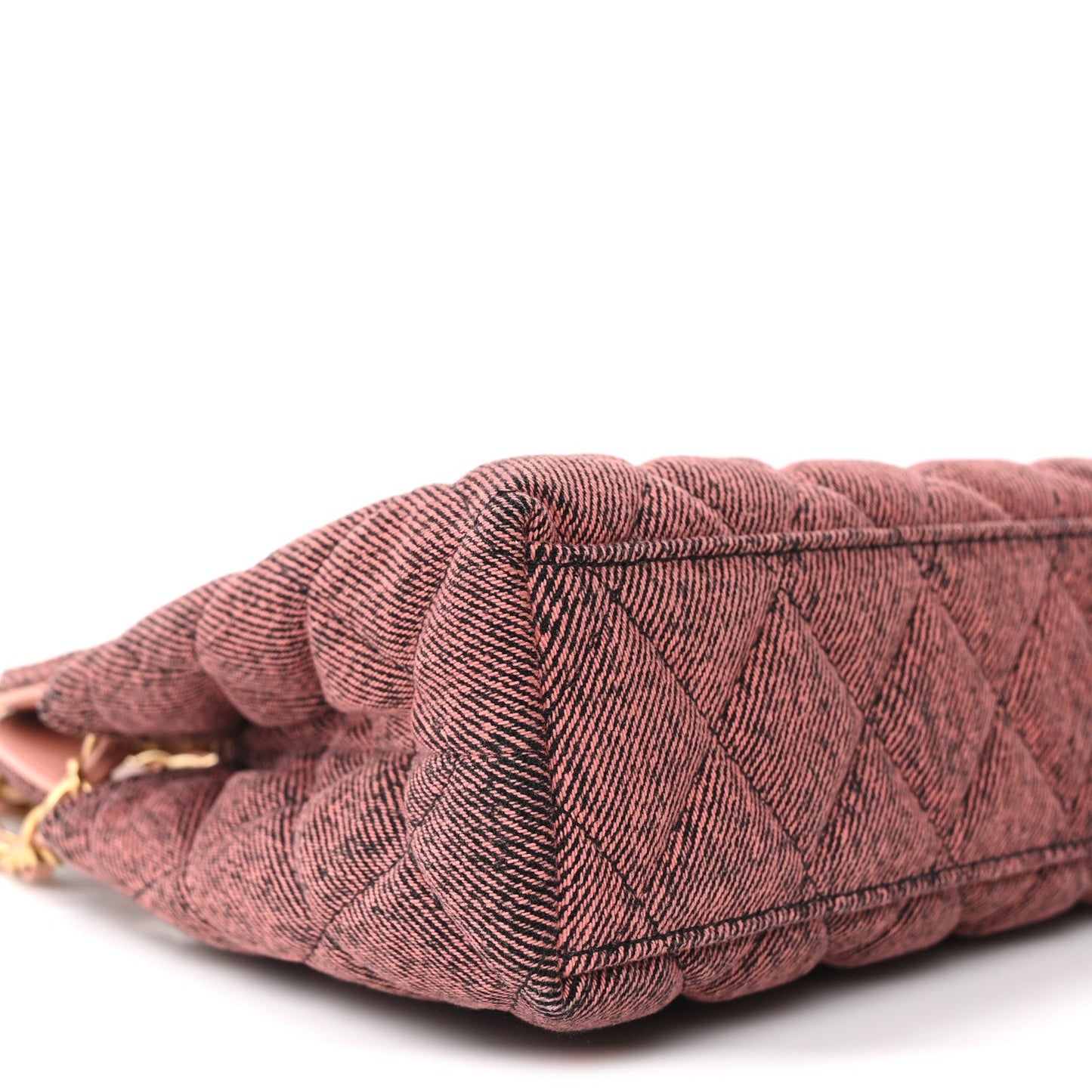 Denim Quilted Nano Kelly Shopper Orange Black