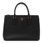 Saffiano Medium Galleria Double Zip Tote Black