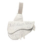 X Daniel Arsham Grained Calfskin Newspaper Print Saddle Bag White