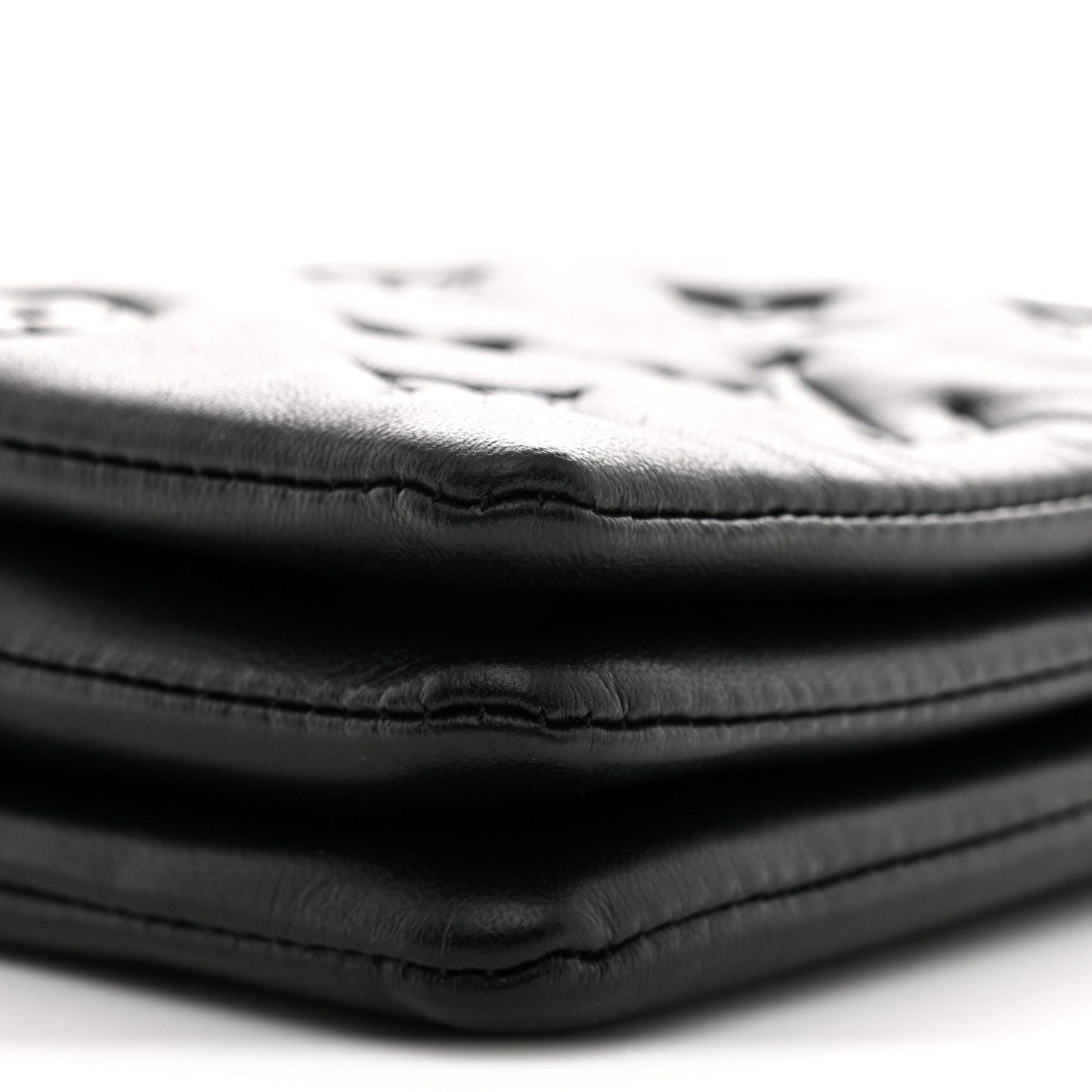 Lambskin Embossed Monogram Coussin Belt Bag Black