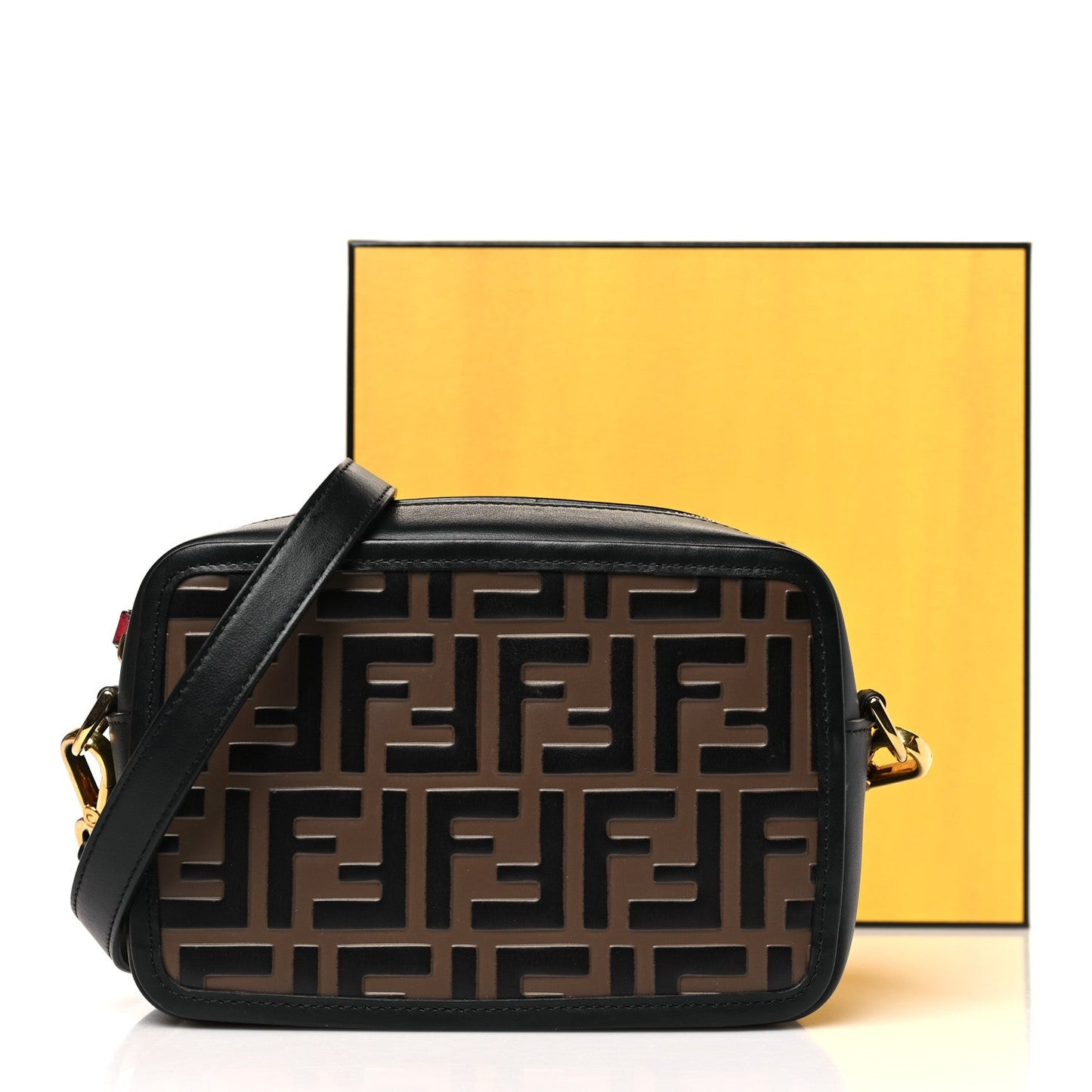 Vitello Century Bi-Color FF 1974 Embossed Mini Camera Case Maya Black