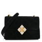 Velvet Strass Diamond Lock Flap Black