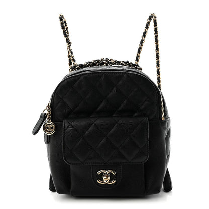 Caviar Quilted Small CC Day Backpack Black