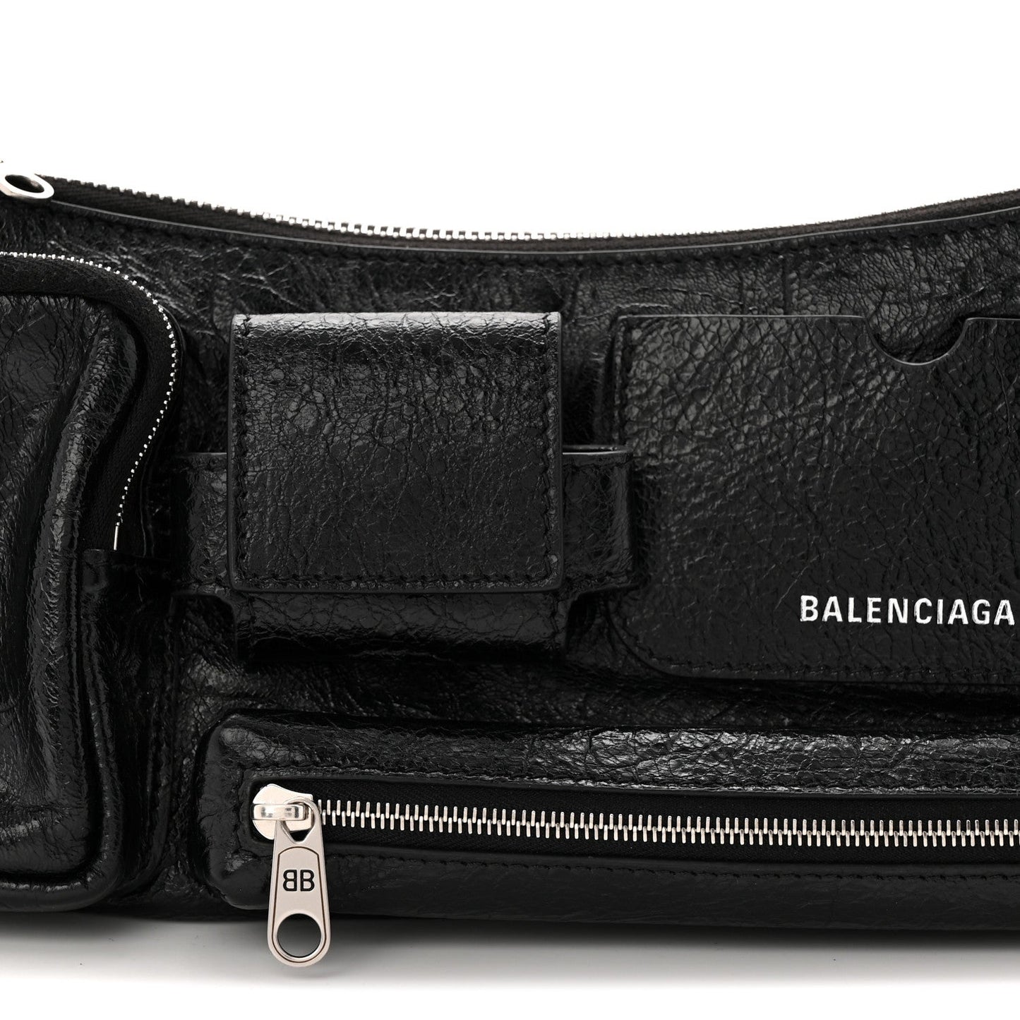 Agneau Arena Superbusy XS Sling Zip Shoulder Bag Black