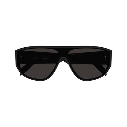 Alexander McQueen Sunglasses Shield Full Rim, Black Frame and Black Lens AM0386S001