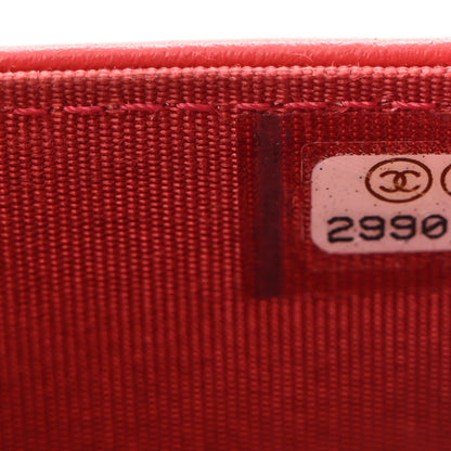 Caviar Quilted Boy Wallet On Chain WOC Red